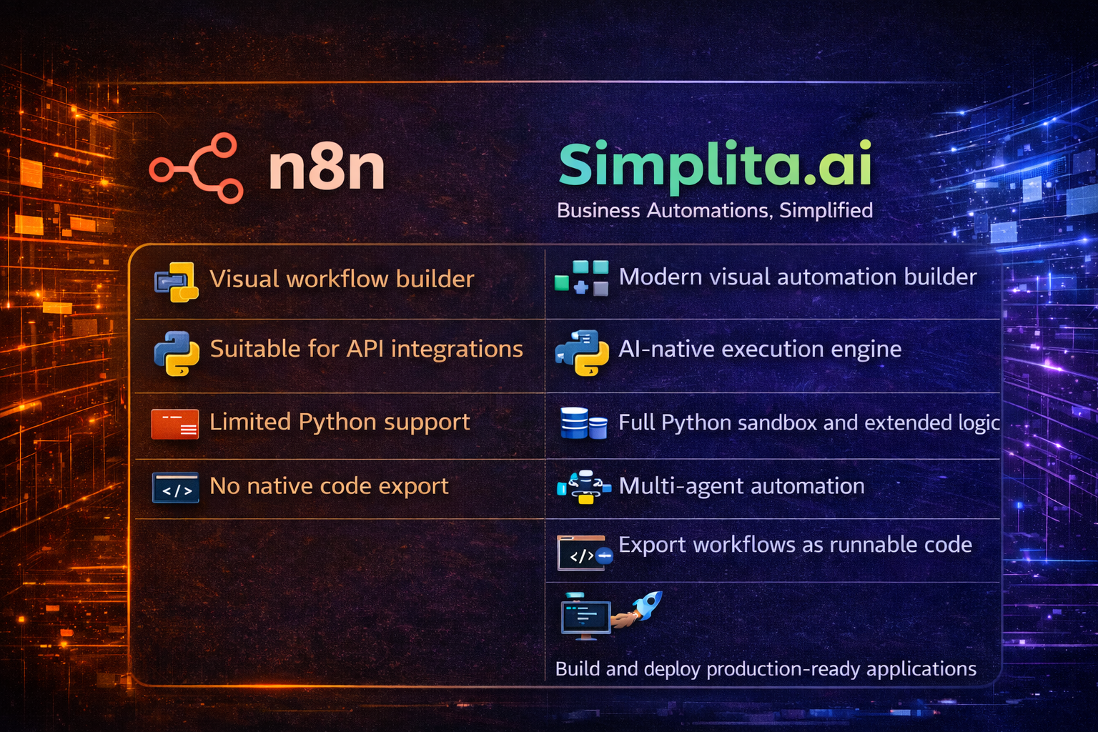 n8n vs Simplita (2025): How to Choose the Best Automation Tool for AI Workflows, Code Export & Scalability n8n vs Simplita (2025): How to Choose the Best Automation Tool for AI Workflows, Code Export & Scalability